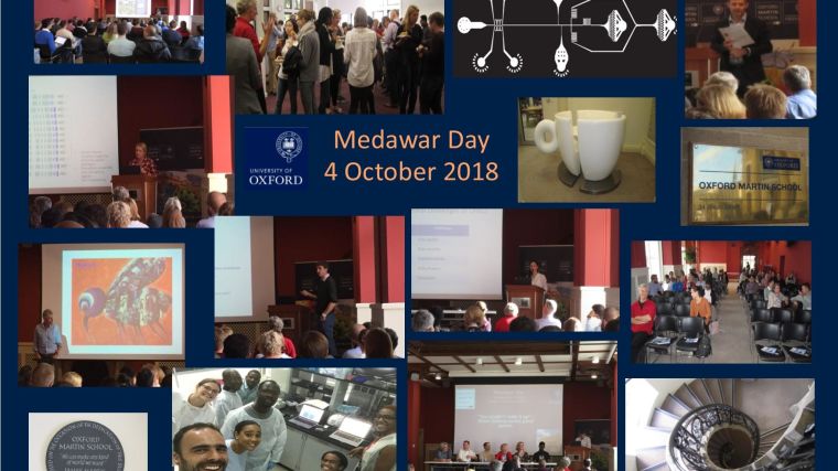 Medawar Day advertisement poster - multiple images of people attending lectures